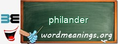 WordMeaning blackboard for philander